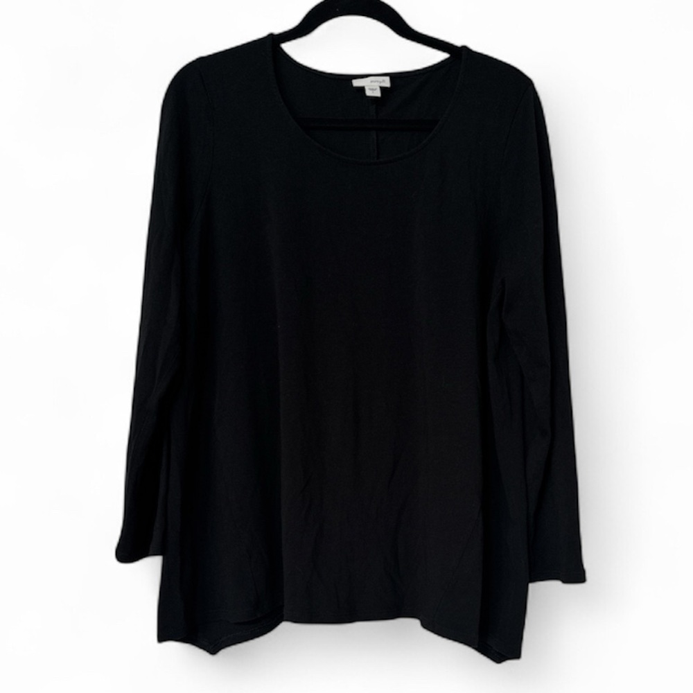purejill Elegant Black Long Sleeve Women's Top